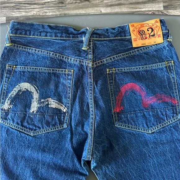 Evisu Jeans - Authentic Japanese Denim - Red & White Daicock Design - Picture 1 of 4